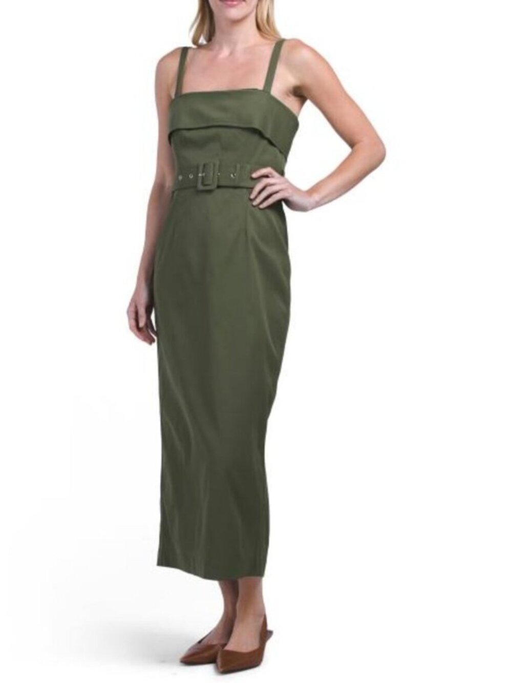 TOCCIN Raina Belted Midi Dress